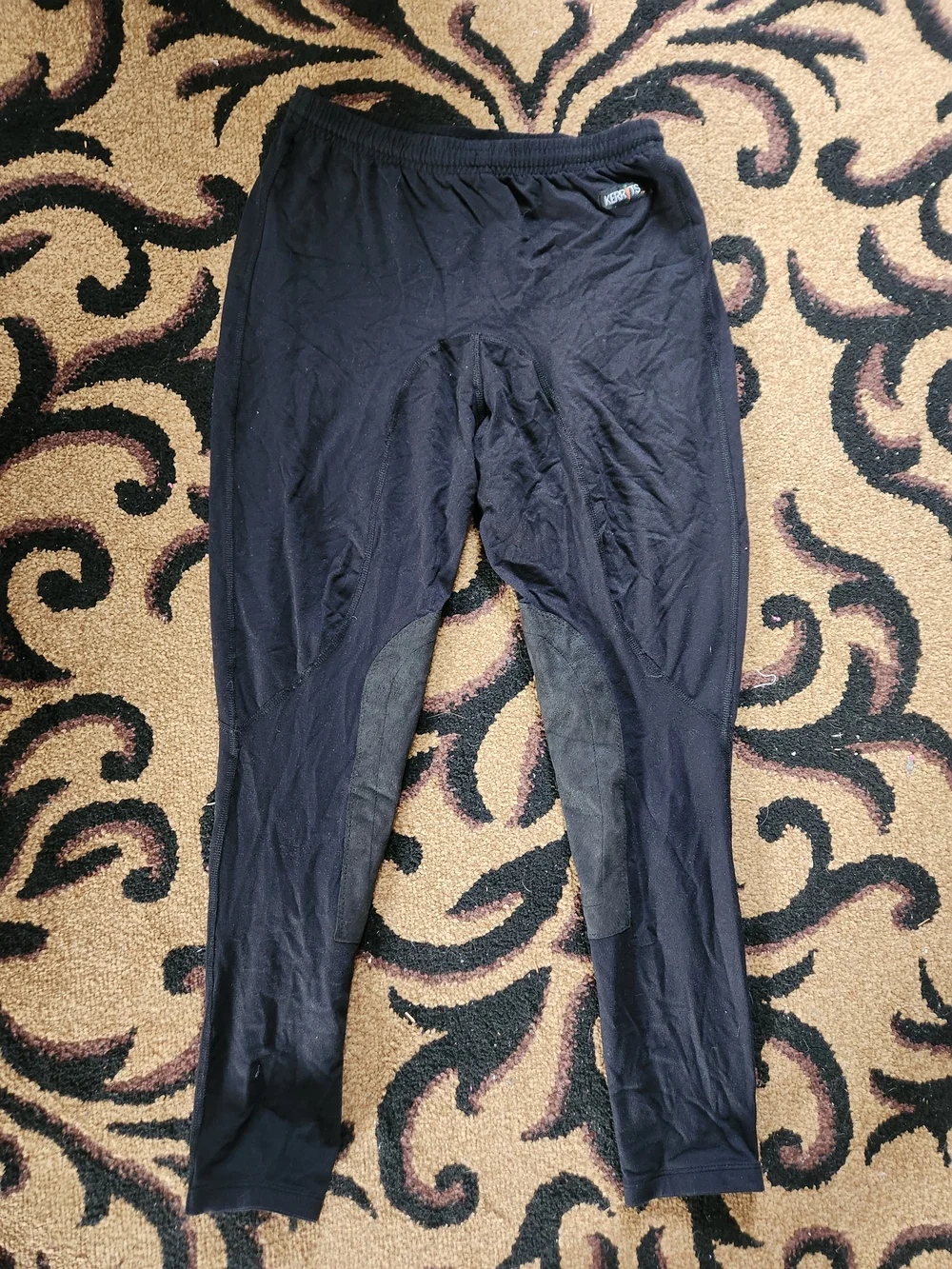 Kerrits Riding Skinny Pants With Patches Black Drawstring Thermal XL